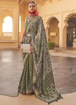 Silk Mehendi Wedding Wear Embroidery Work Saree